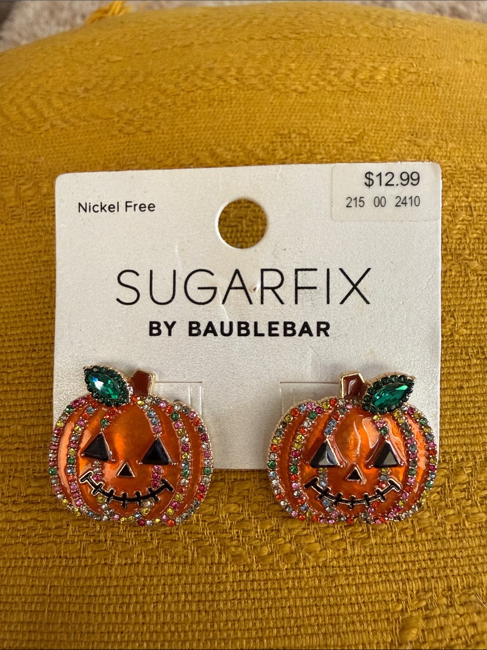 🆕 Sugarfix by BaubleBar 🎃 Pumpkin Jack-o'-Lantern 🎃 Earrings